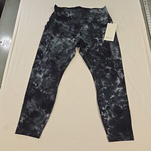 NWT Lululemon Align High Rise Pant 25" Diamond Dye Size 16 Gray Leggings